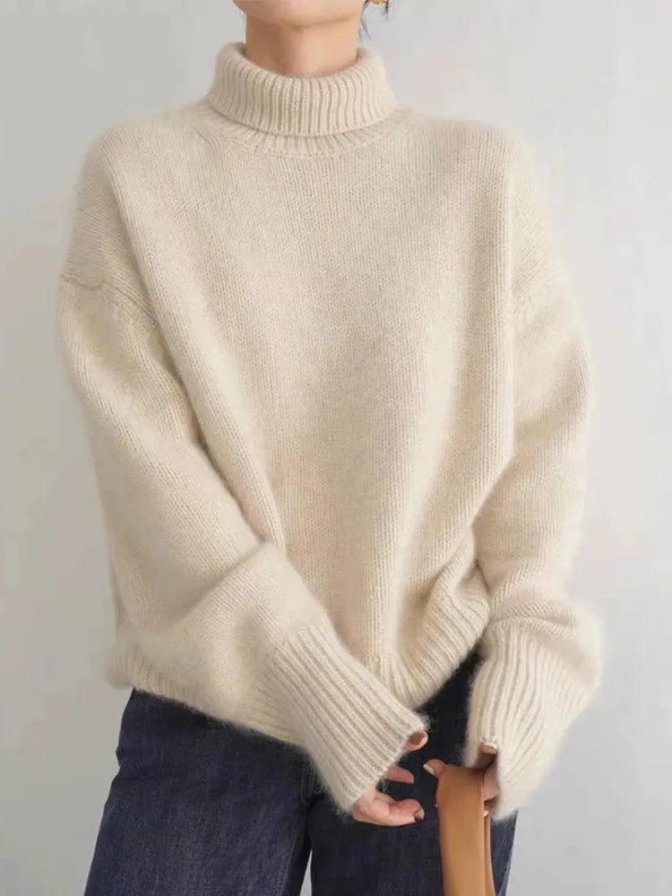 Iversen™ Dorthe - Behagelig, strikket, blød turtleneck sweater