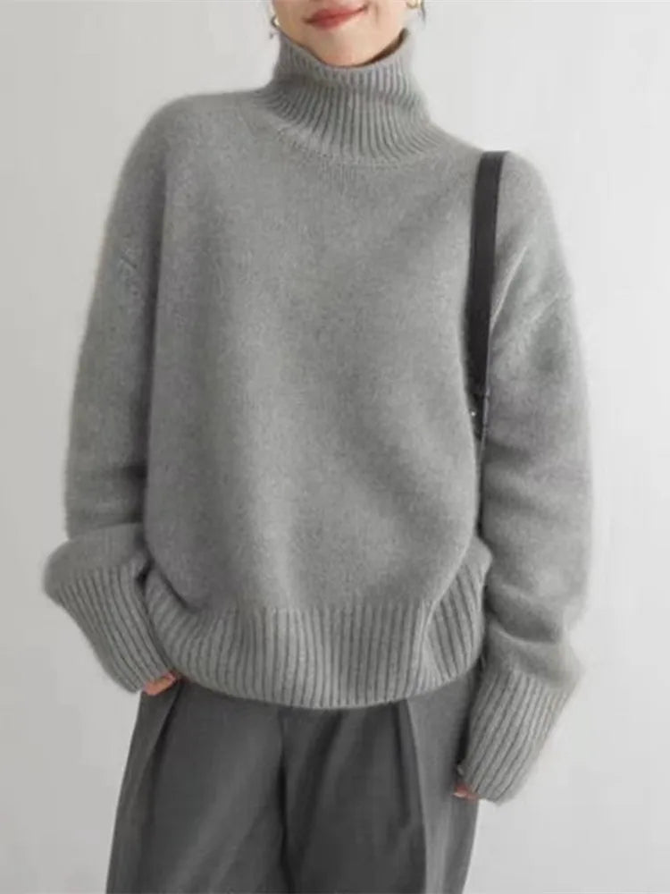 Iversen™ Dorthe - Behagelig, strikket, blød turtleneck sweater